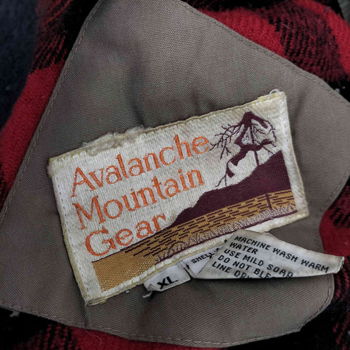 80S Avalanche Mountain Gear 裏地バッファローチェック 65/35 ポリ コットン 中綿 フライト ジャケット メンズ import:XL