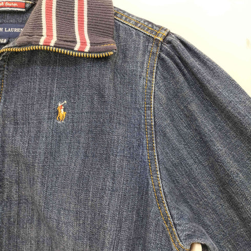 ラルフローレン RALPH LAUREN ポニー刺繍 リブ切替 デニムジャケット レディース 160