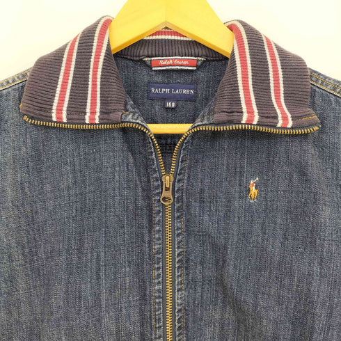 ラルフローレン RALPH LAUREN ポニー刺繍 リブ切替 デニムジャケット レディース 160