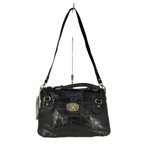 クロコ型押し レザー 2WAY ハンド ショルダーバッグ レディース