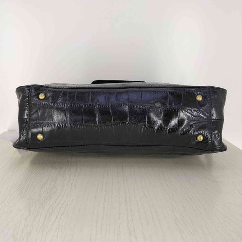 クロコ型押し レザー 2WAY ハンド ショルダーバッグ レディース