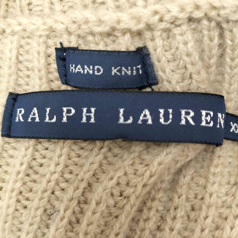 ラルフローレン RALPH LAUREN HAND KNIT カシミヤ混 マルチボーダー Vネック ベスト レディース import:XXL