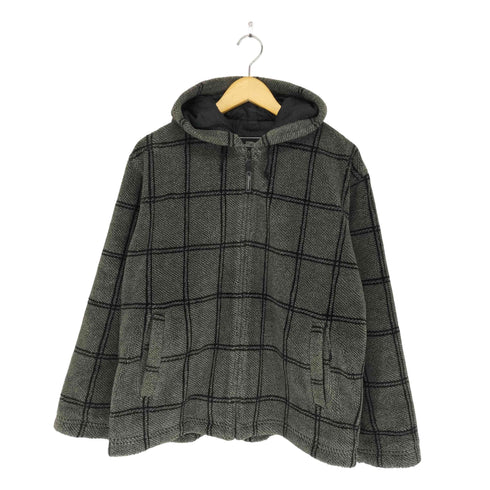 ピコ PIKO チェックボアフーデットブルゾン メンズ JPN:M