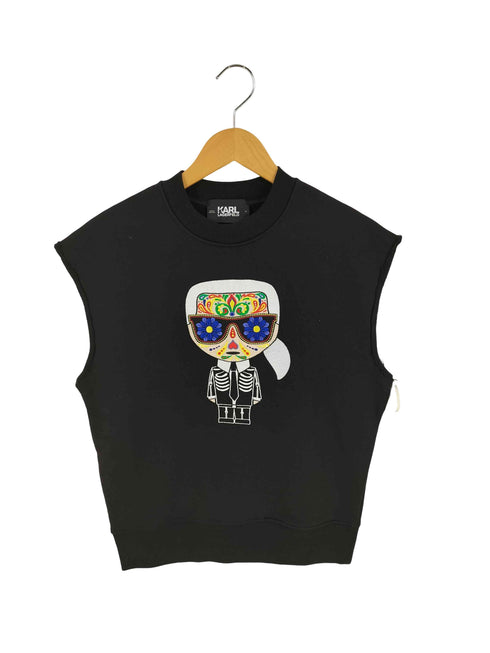 カールラガーフェルド Karl Lagerfeld 刺繍 ノースリーブ スウェット レディース import:XS
