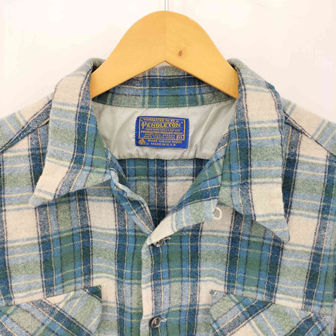 ペンドルトン PENDLETON 70s USA製 フラップポケット ウール フランネル ボードシャツ メンズ import:XL