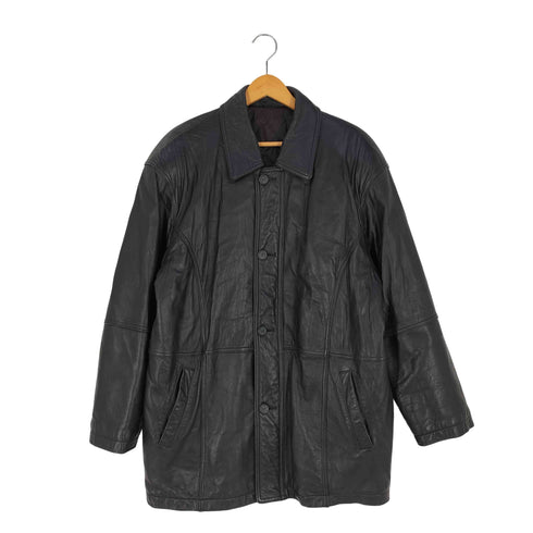 Men's Robo 裏地キルティング シープレザー ハーフコート メンズ import:L