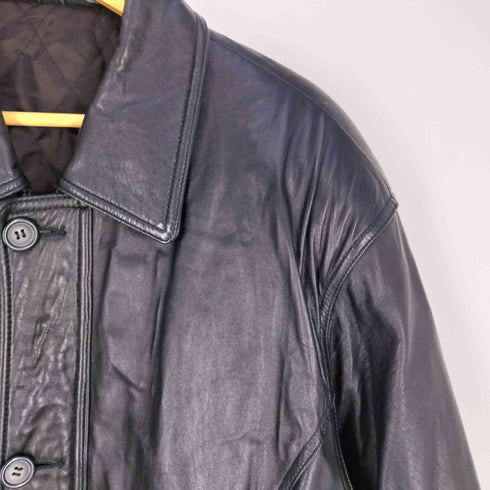 Men's Robo 裏地キルティング シープレザー ハーフコート メンズ import:L