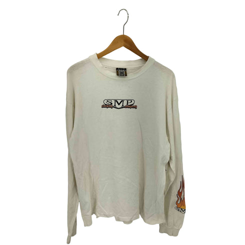 SMP 90s シングルステッチ ファイヤーパターン 両面プリント ロングスリーブTシャツ STREET メンズ import:L