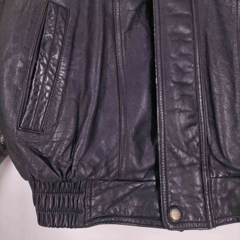 ワンウェイ one way 裏地ロゴプリント 比翼 シープレザー フライトジャケット メンズ 95