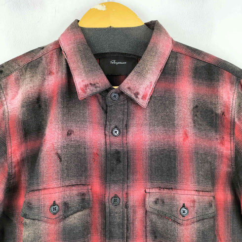 Sexprimer ダメージ加工 オンブレチェックシャツ メンズ 44