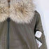 リバーシブル ファー付き カウレザー フライトジャケット レディース L-M