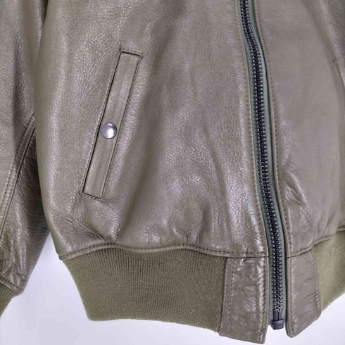 リバーシブル ファー付き カウレザー フライトジャケット レディース L-M