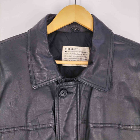 裏地キルティング カウレザーハーフコート メンズ import:M