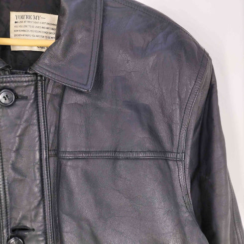 裏地キルティング カウレザーハーフコート メンズ import:M