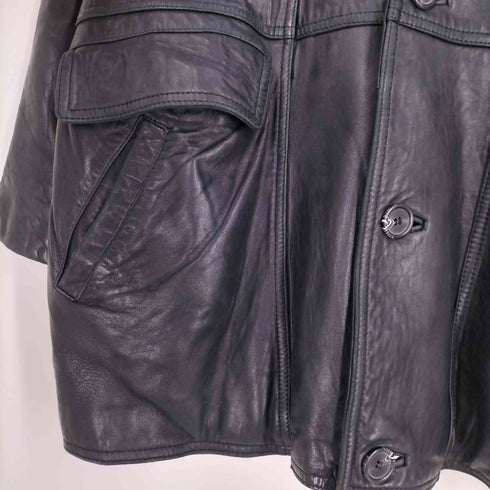 archeves seduction 裏地チェック柄 シープレザー ハーフコート メンズ