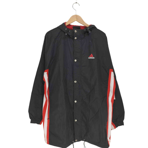 アディダス adidas 90s メッシュライン ナイロンフーディーコート メンズ L