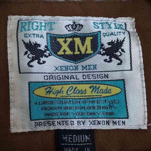XENON MEN 裏地ボア 胡桃ボタン フェイクスウェード ハーフコート メンズ import:M