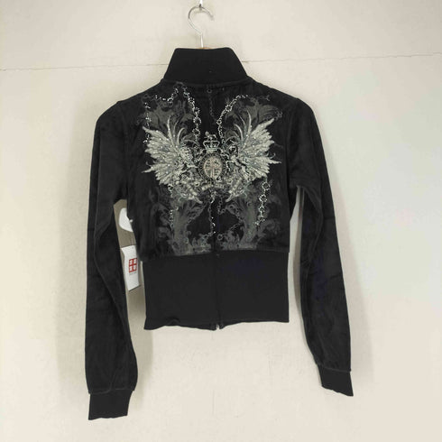 ラインストーンデザインベロアクロップドジャケット Y2K レディース M