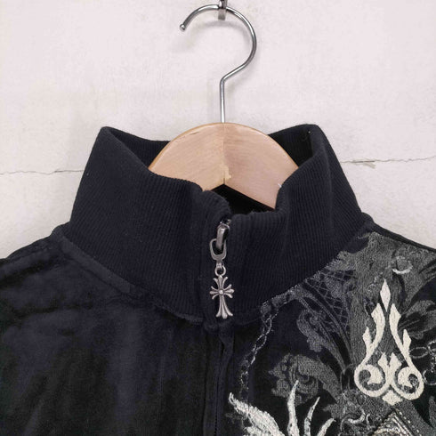 ラインストーンデザインベロアクロップドジャケット Y2K レディース M