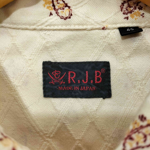 アールジェイビー R.J.B ペイズリー柄 L/Sシャツ メンズ US:40
