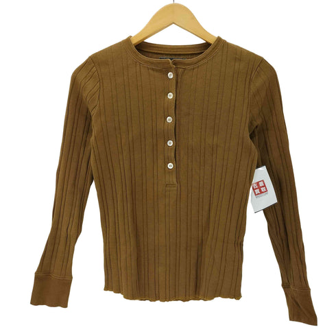 ロンハーマンヴィンテージ R.H.VINTAGE コットンリブ ヘンリーネック ニット カットソー レディース import:XS