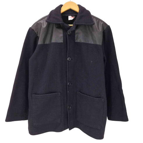 70S~80S 英国製 異素材切り替え メルトンウール ドンキー コート ジャケット メンズ import:S