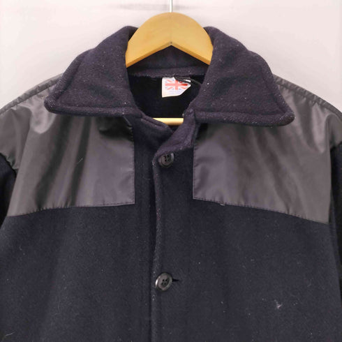 70S~80S 英国製 異素材切り替え メルトンウール ドンキー コート ジャケット メンズ import:S