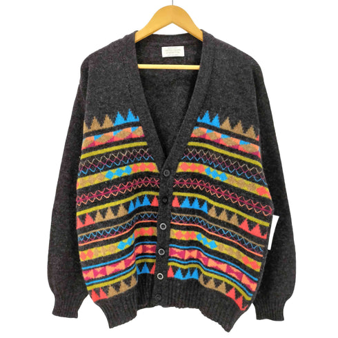 ユナイテッドカラーズオブベネトン UNITED COLORS OF BENETTON イタリア製 ネイティブ柄 SHETLAND WOOL シェットランドウール ニット カーディガン メンズ import:M