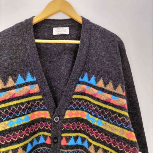 ユナイテッドカラーズオブベネトン UNITED COLORS OF BENETTON イタリア製 ネイティブ柄 SHETLAND WOOL シェットランドウール ニット カーディガン メンズ import:M