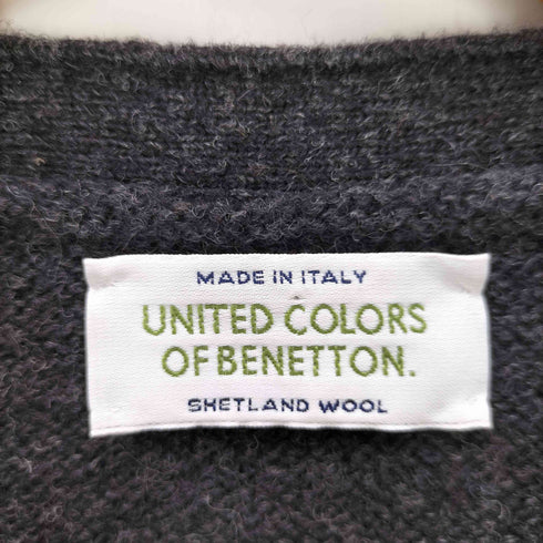 ユナイテッドカラーズオブベネトン UNITED COLORS OF BENETTON イタリア製 ネイティブ柄 SHETLAND WOOL シェットランドウール ニット カーディガン メンズ import:M