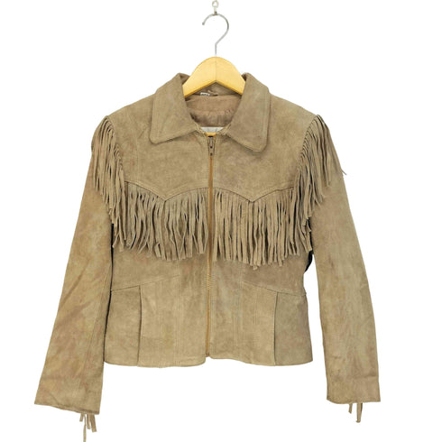 ウィルソン Wilsons Leather スウェードフリンジレザージャケット レディース US:10