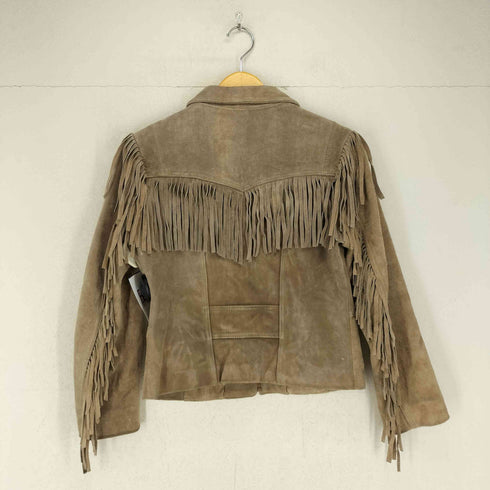 ウィルソン Wilsons Leather スウェードフリンジレザージャケット レディース US:10