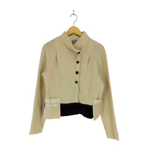 ANNA LED スタンドカラー切替ウールジャケット レディース EUR:42