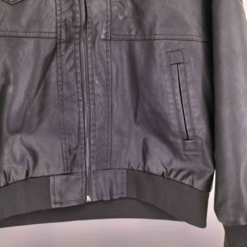 PUレザー フードドッキングジャケット メンズ