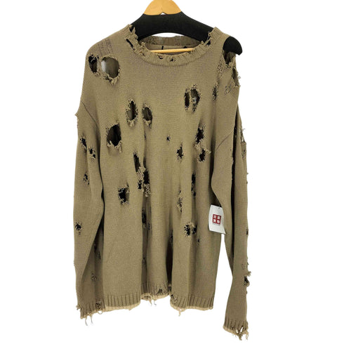 ダメージクルーネックニット Y2K グランジ メンズ JPN:L