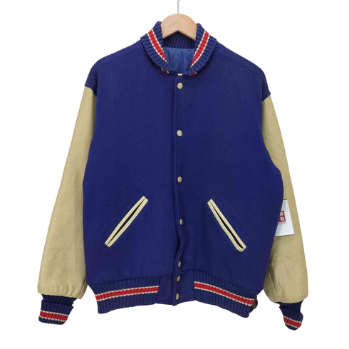 裏地キルティング 袖レザー スタジャン メンズ