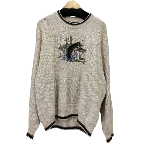 90s フィッシュ 魚 コットンニット メンズ JPN:L