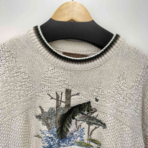90s フィッシュ 魚 コットンニット メンズ JPN:L
