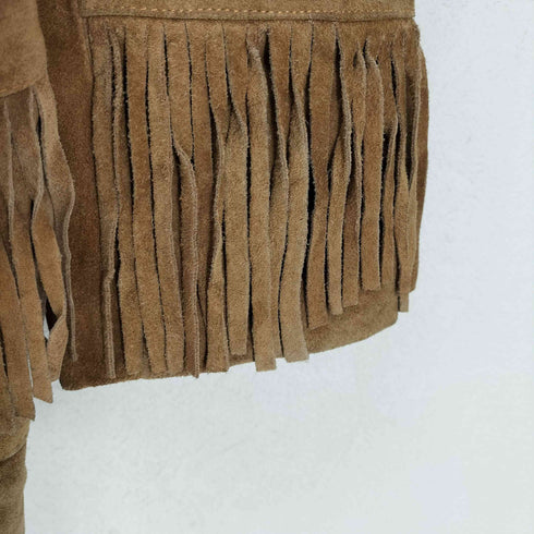 COMINT Genuine Leather アルゼンチン製 フリンジスウェードジャケット レディース