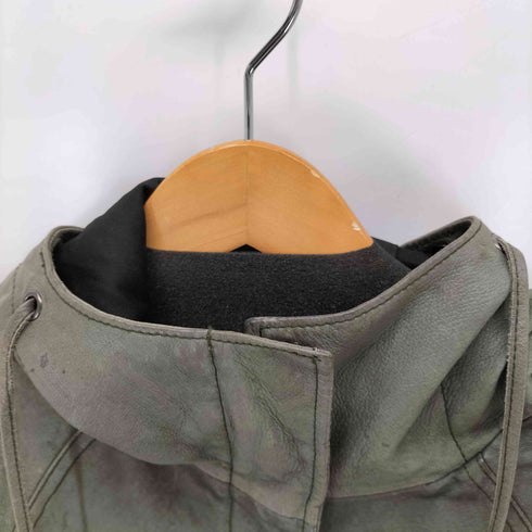 sensual FMH NUDE PIG SKIN レザーフーディージャケット メンズ 38