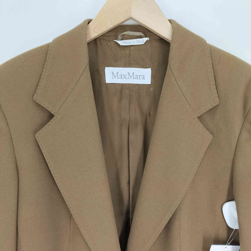 マックスマーラ MAX MARA 白タグ イタリア製 総裏 肩パッド 1B ウール テーラード ジャケット レディース EUR:42
