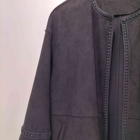 ザラ ZARA フェイクスウェード ノーカラージャケット レディース import:S