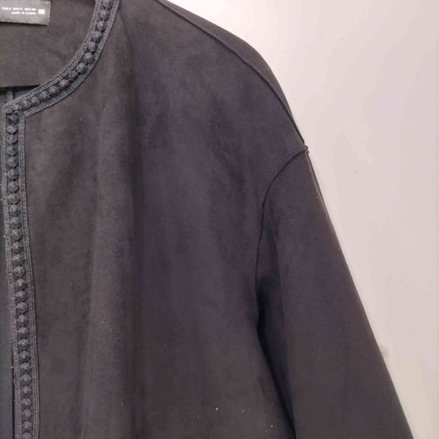 ザラ ZARA フェイクスウェード ノーカラージャケット レディース import:S
