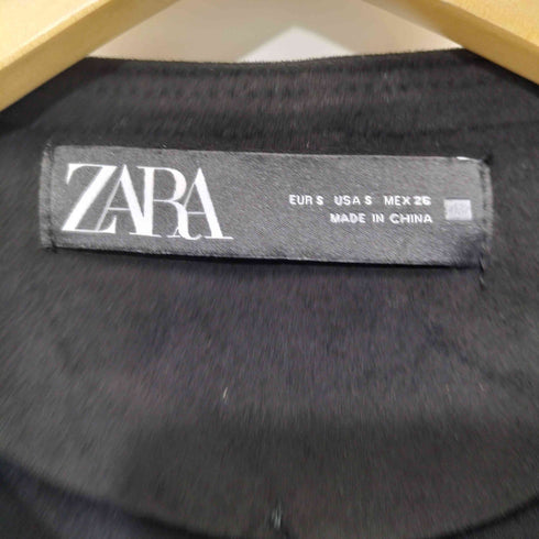 ザラ ZARA フェイクスウェード ノーカラージャケット レディース import:S