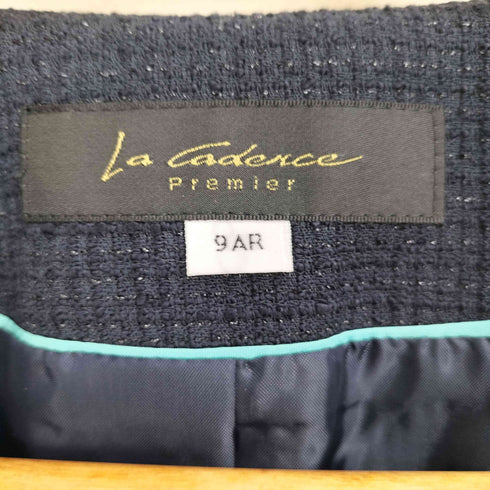la cadence Premier ノーカラー ツイードジャケット ワンピースセットアップ レディース 9AR
