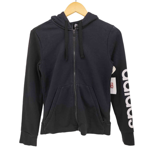 アディダス adidas 袖ロゴ プリント ジップアップ フーディ パーカー レディース JPN:L
