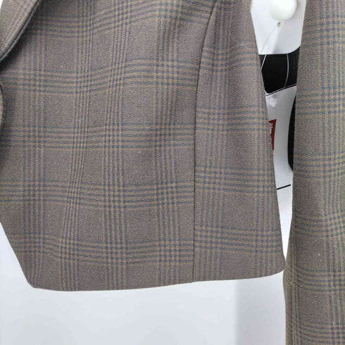 ザラ ZARA チェック クロップド 1B テーラードジャケット レディース import:S