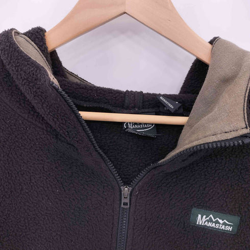 マナスタッシュ MANASTASH ジップアップ フーデッド フリースブルゾン レディース JPN:M