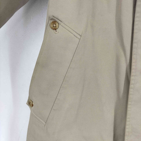 アクアスキュータム AQUASCUTUM 70-80S 英国製 裏地チェック 比翼ステンカラーコート メンズ