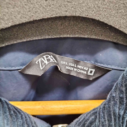 ザラ ZARA 襟コーデュロイ ナイロン 中綿 ブルゾン メンズ import:L